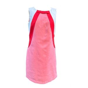Boden Cotton Linen Sheath ~ Size 6R  60’s Stewardess Style Pink Coral Red White